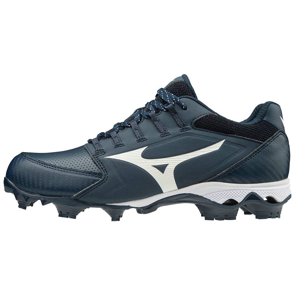 Zapatillas Sofbol Mizuno 9-Spike Advanced Finch Elite 4 TPU Molded Mujer Azul Marino/Blancas España